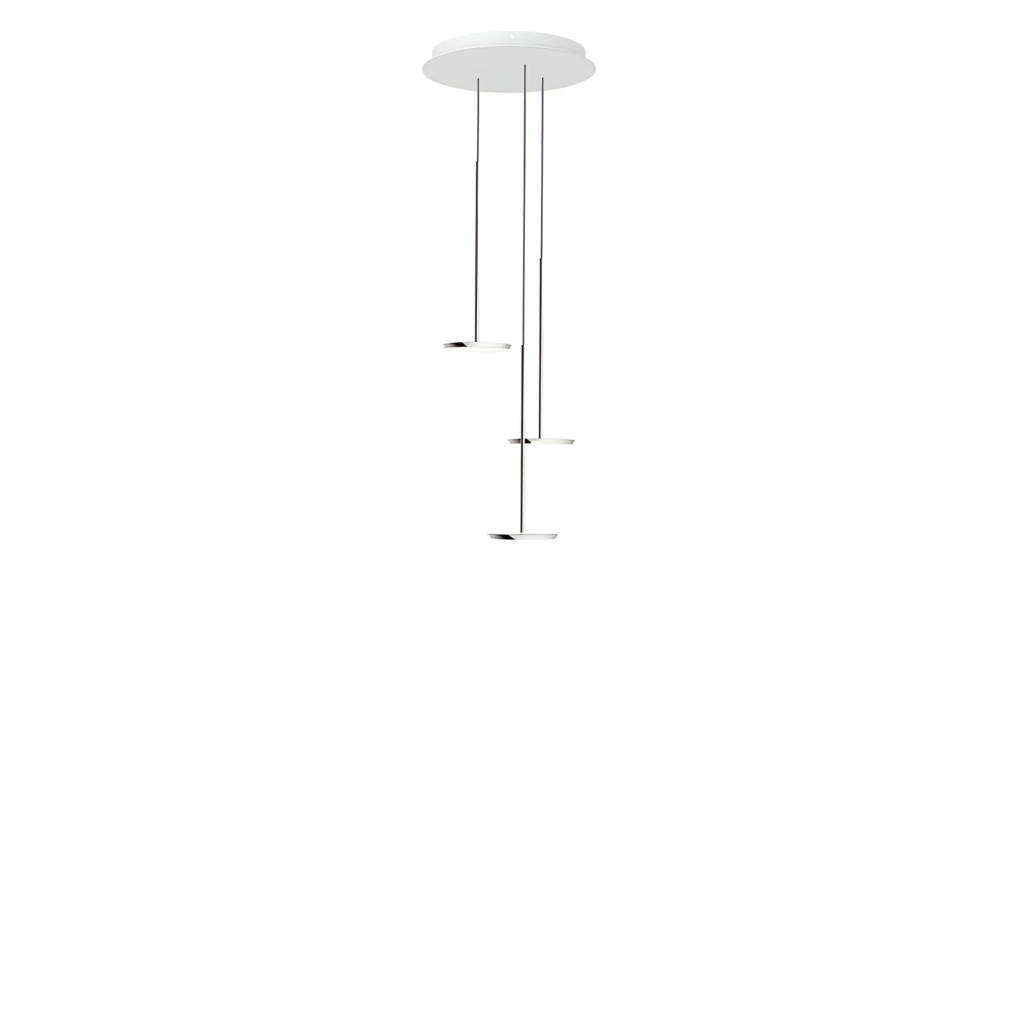 Sky Solo Chandelier: 3 + Polished Aluminum