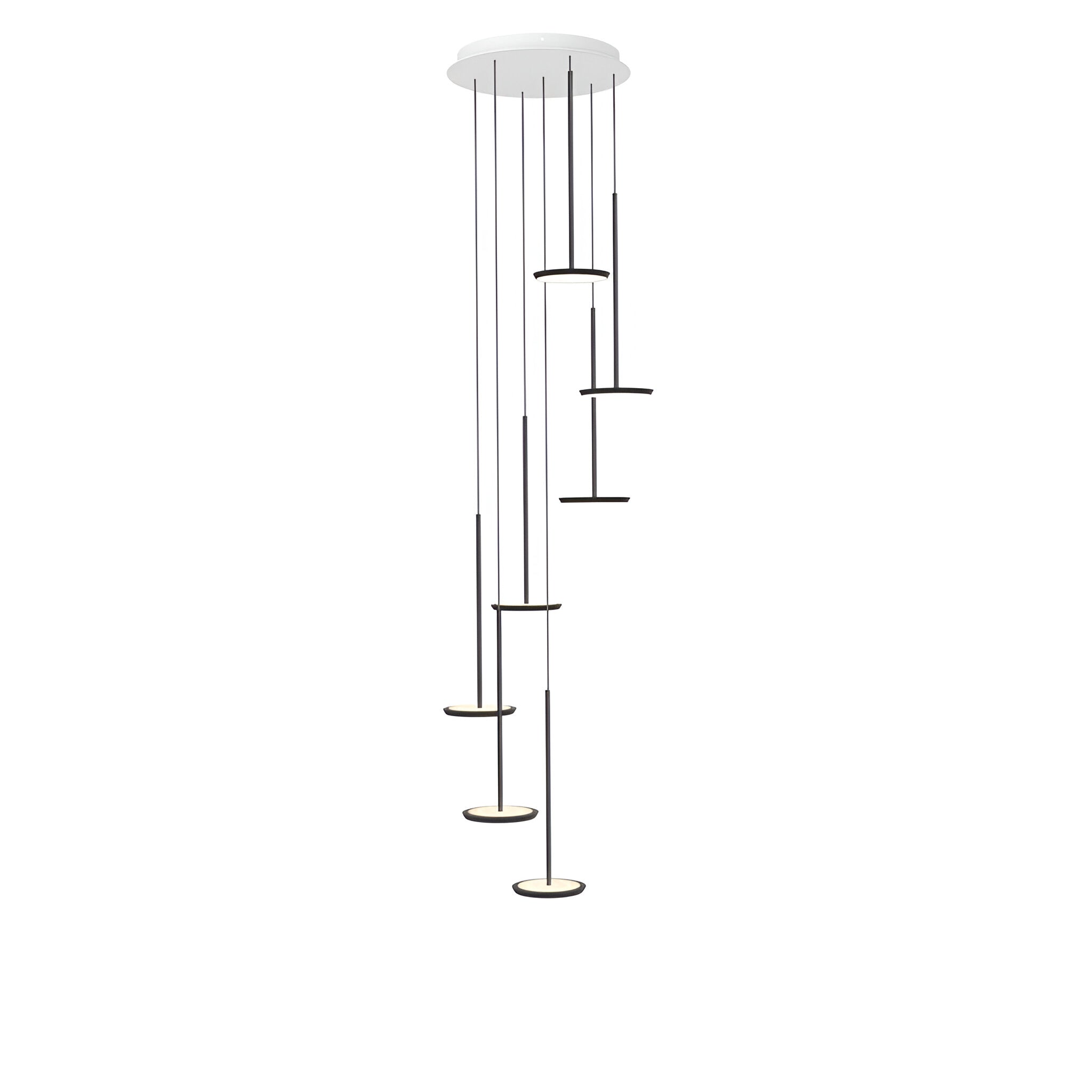 Sky Solo Chandelier: 7 + Matte Black