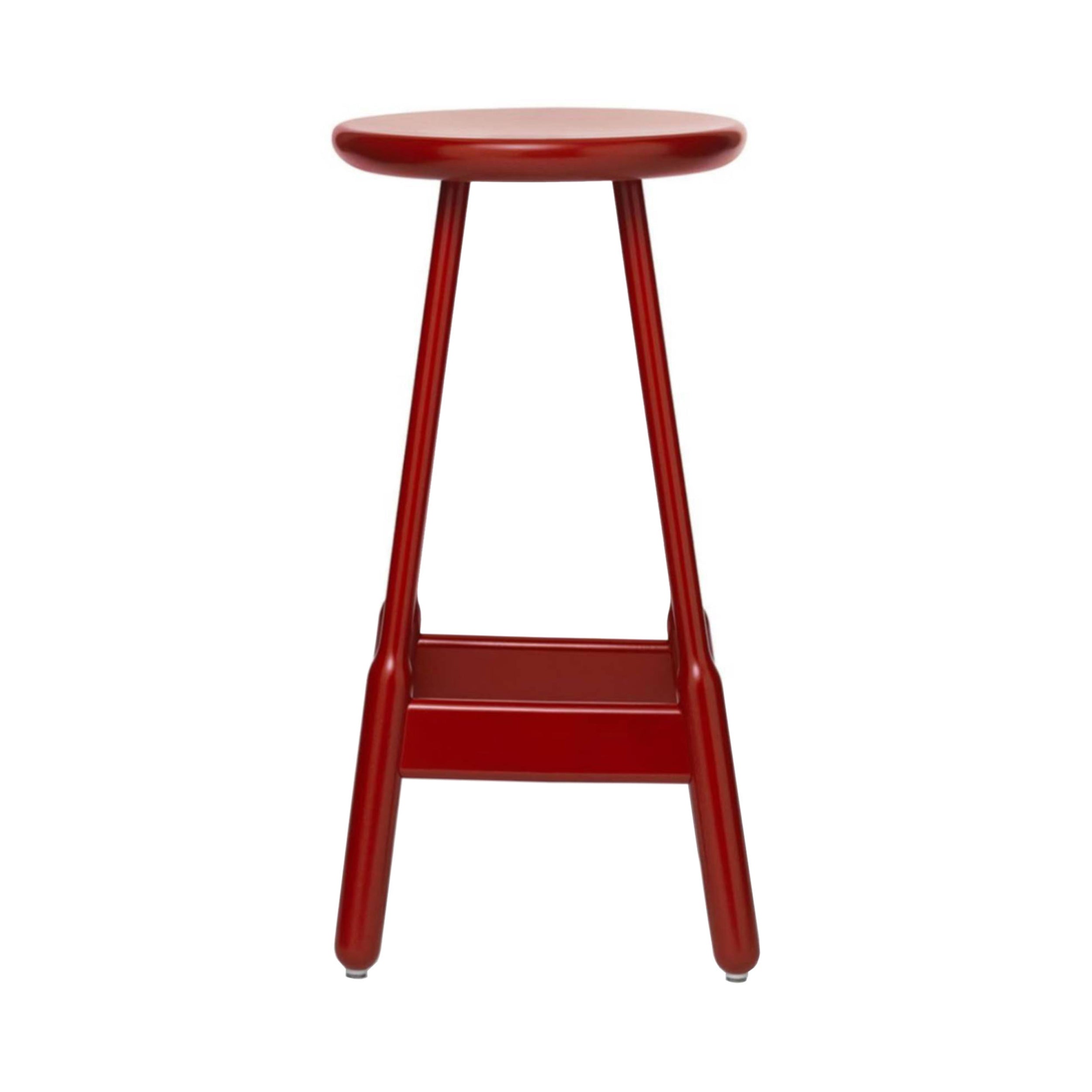 Albert Bar + Counter Stool: Bar + Red Lacquered Beech