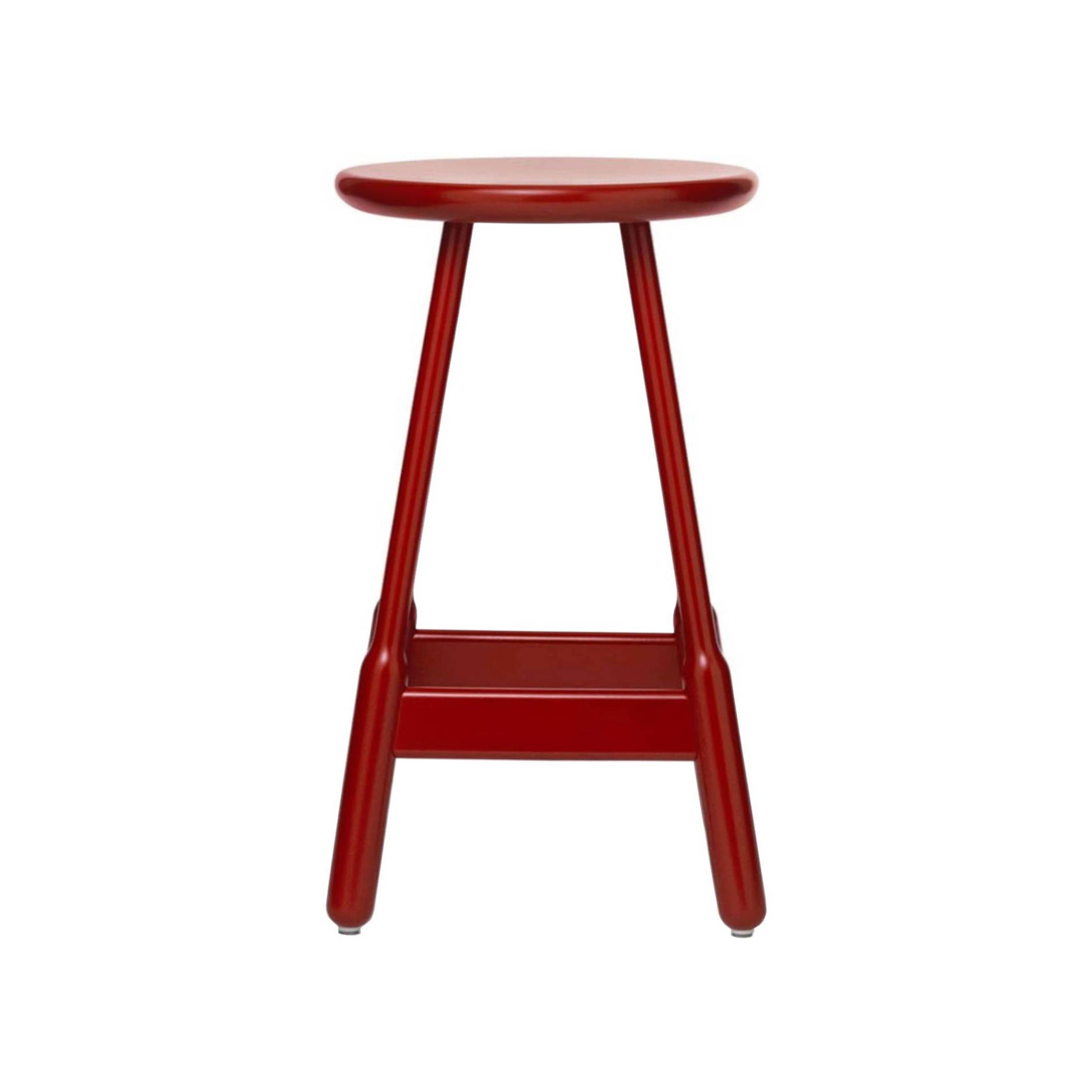 Albert Bar + Counter Stool: Counter + Red Lacquered Beech