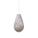 Kōura Pendant Light: Medium + Bamboo + Blue + White