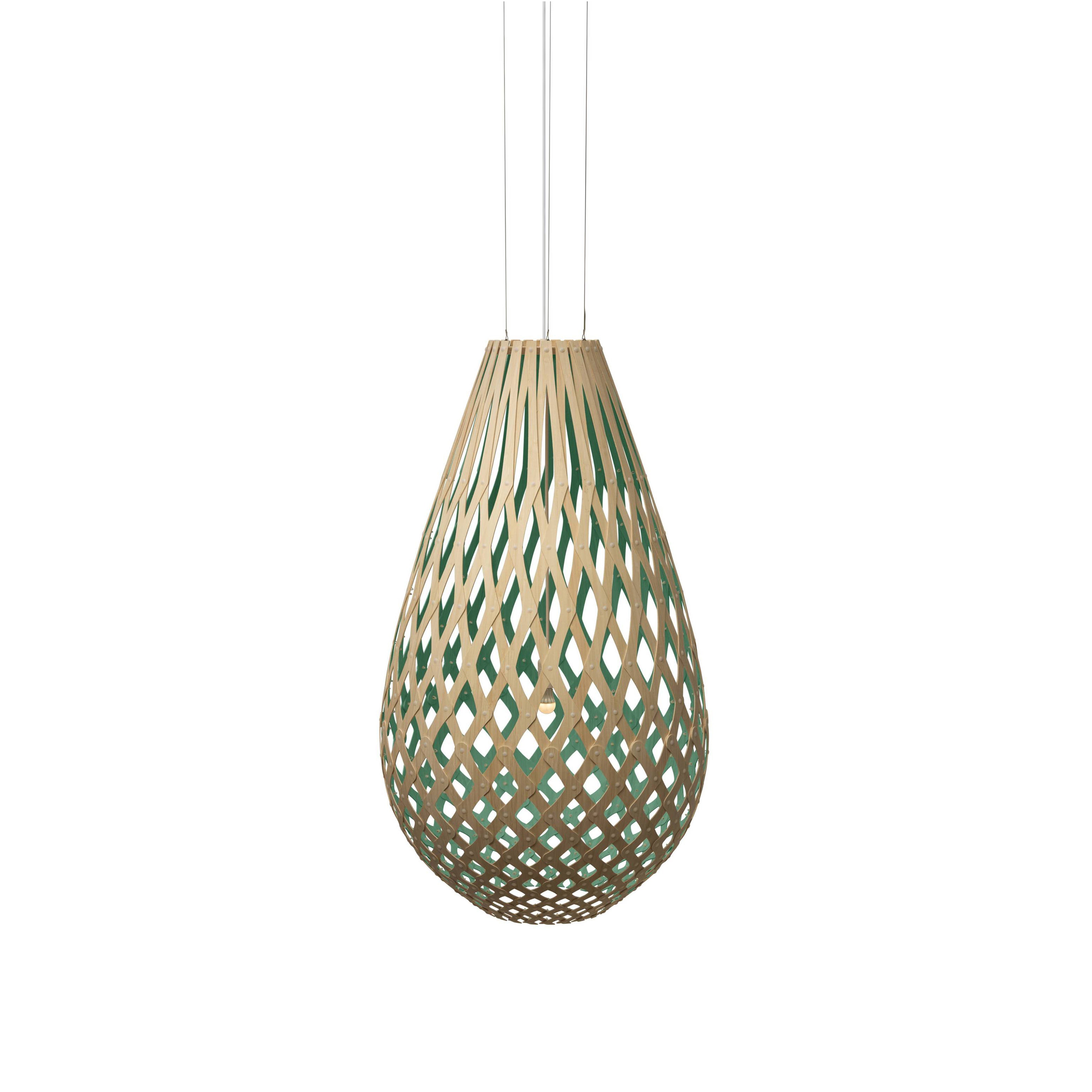 Koura Pendant Light: Extra Large + Bamboo + Aqua + White