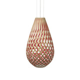 Kōura Pendant Light: Extra Large + Bamboo + Red + White