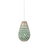 Kōura Pendant Light: Extra Small + Bamboo + Aqua + White