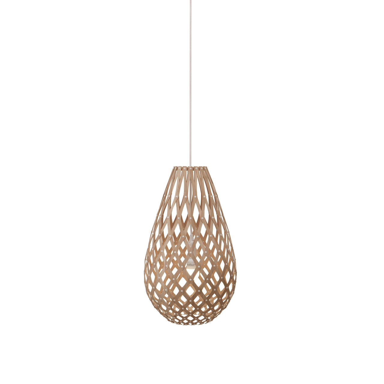 Kōura Pendant Light: Extra Small + Bamboo + White