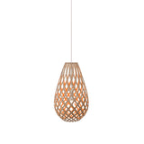 Kōura Pendant Light: Extra Small + Bamboo + Orange + White