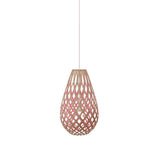 Kōura Pendant Light: Extra Small + Bamboo + Pink + White