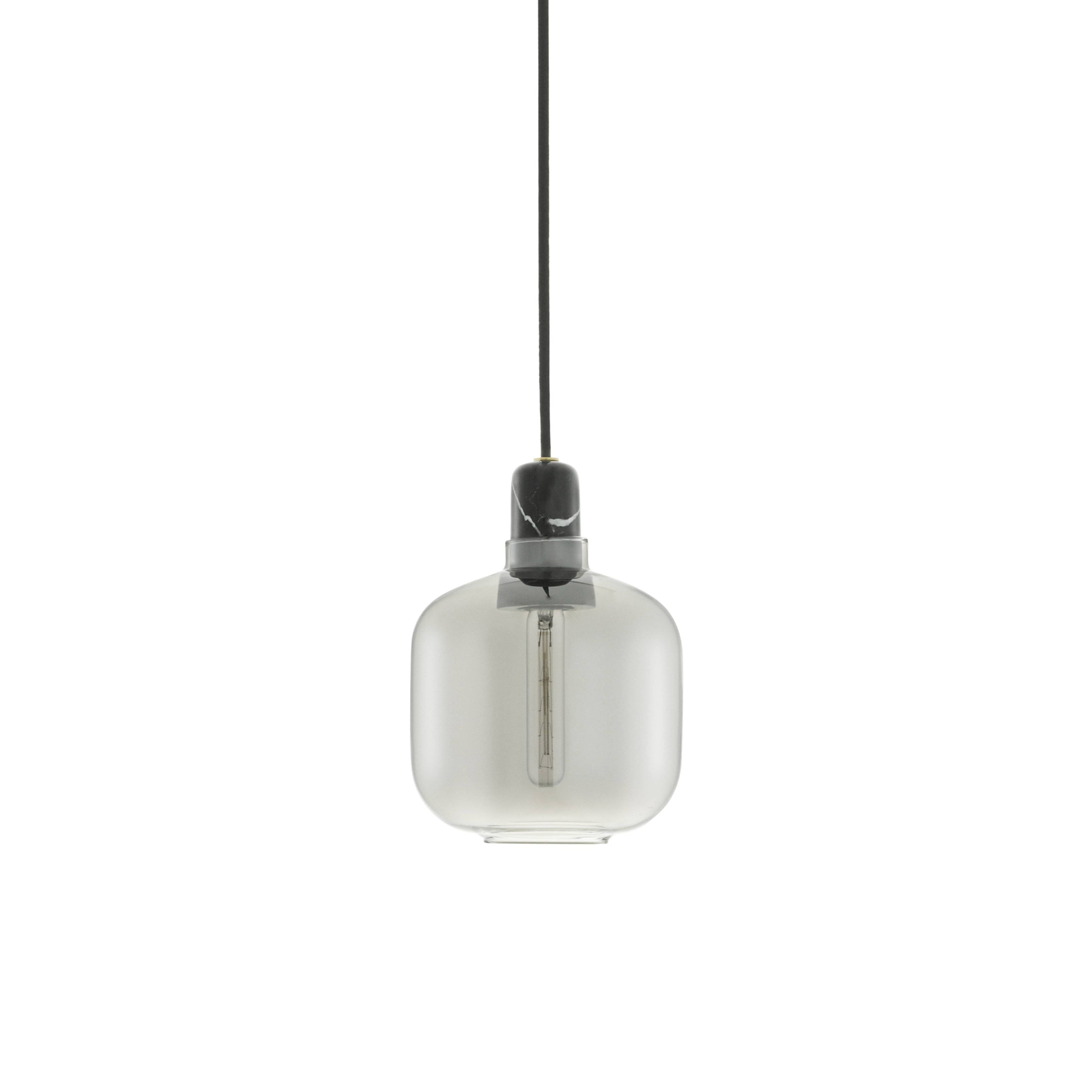 Amp Pendant Lamp: Small + Smoke + Black