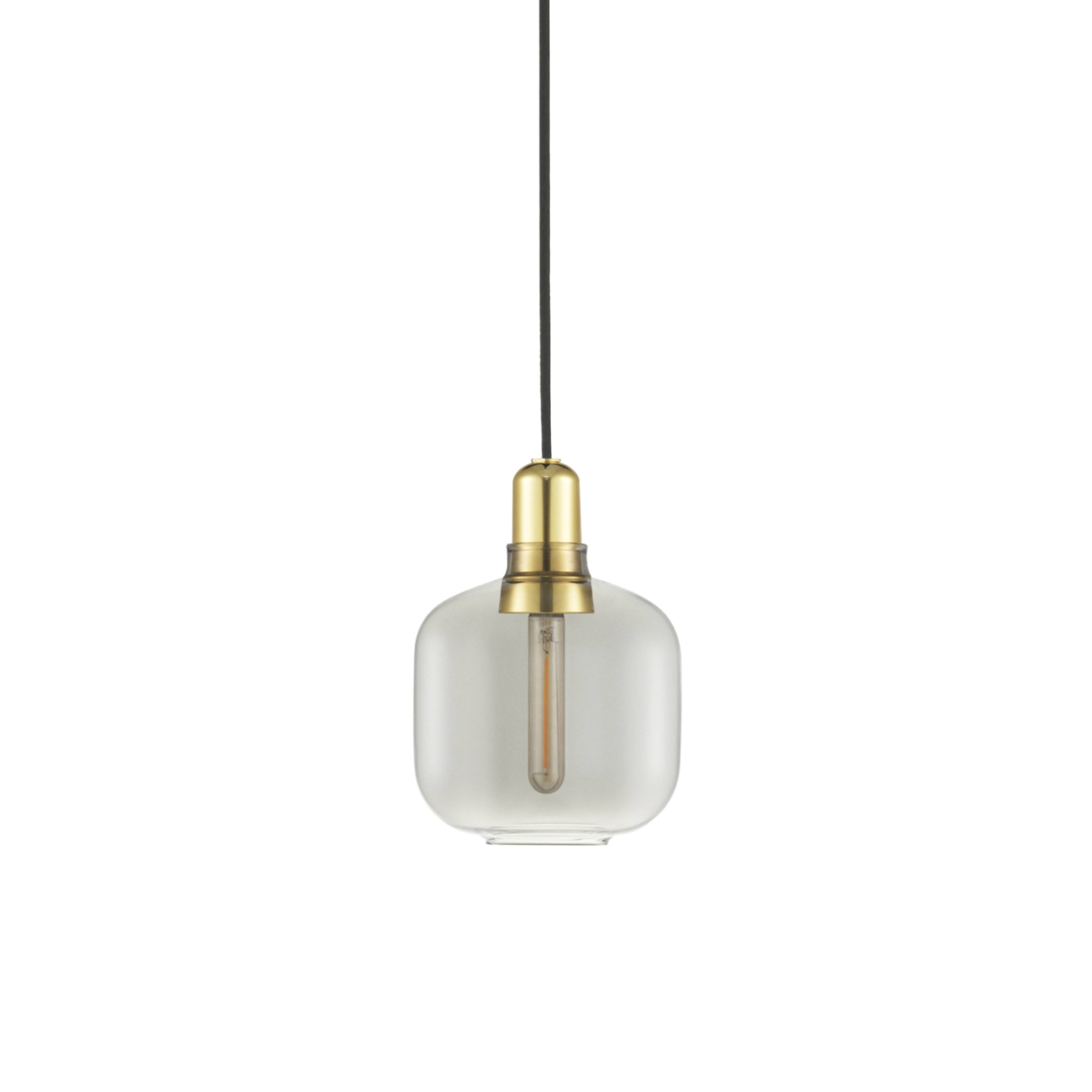 Amp Pendant Lamp: Small + Smoke + Brass