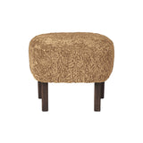 Ingeborg Footstool: Dark Stained Oak + Sheepskin Honey