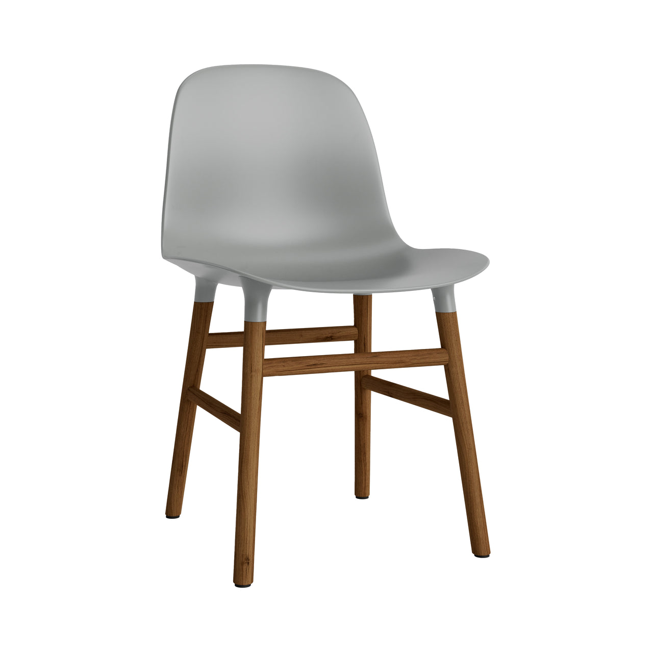 Form Chair: Wood Base + Grey + Walnut