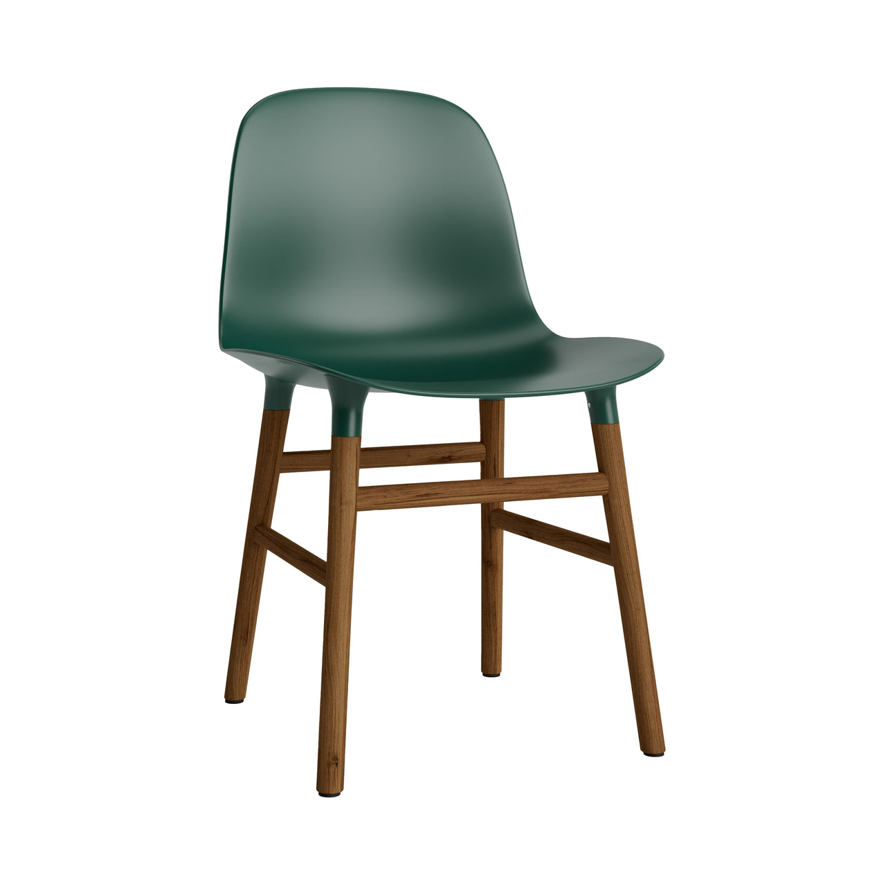 Form Chair: Wood Base + Green + Walnut