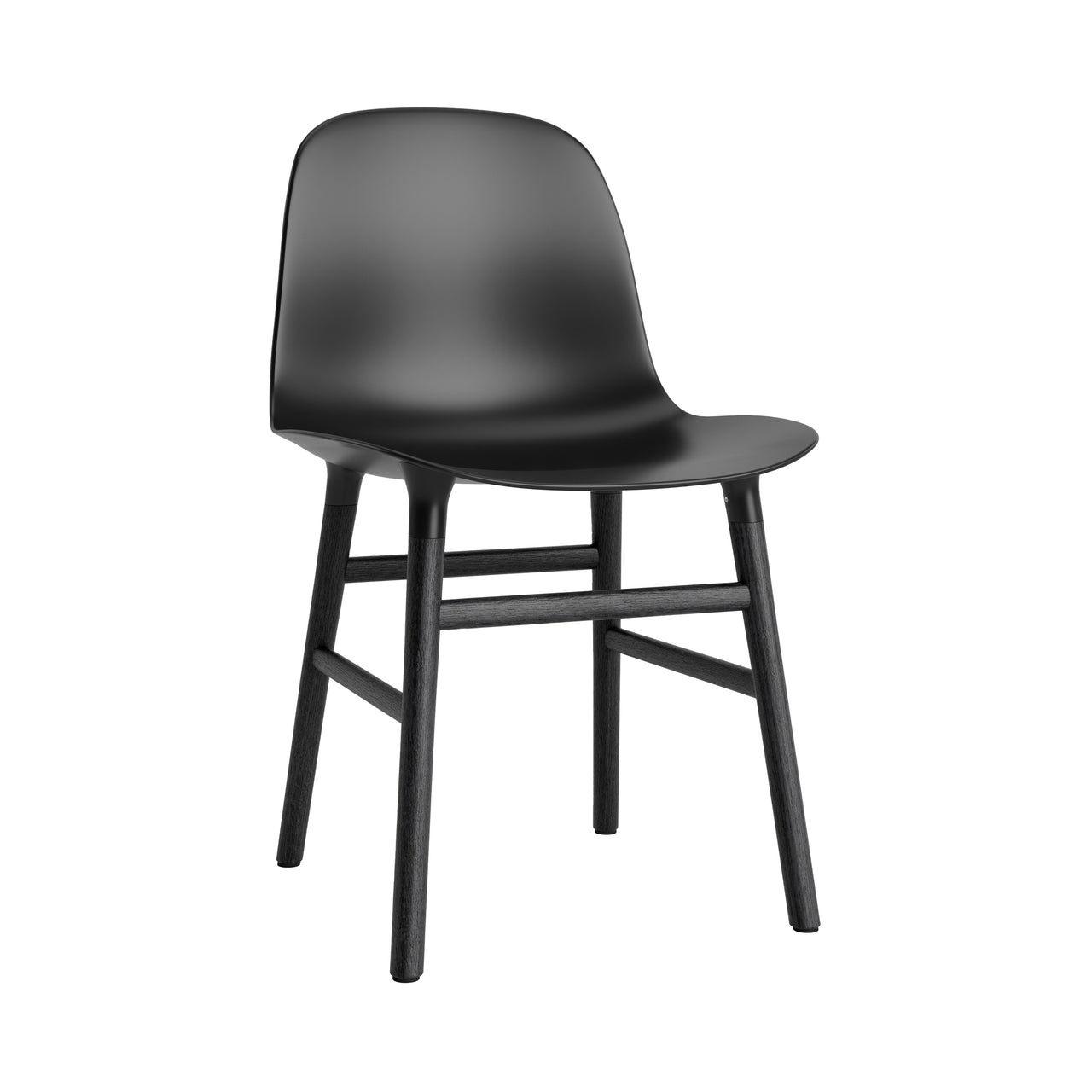 Form Chair: Wood Base + Black + Black Oak