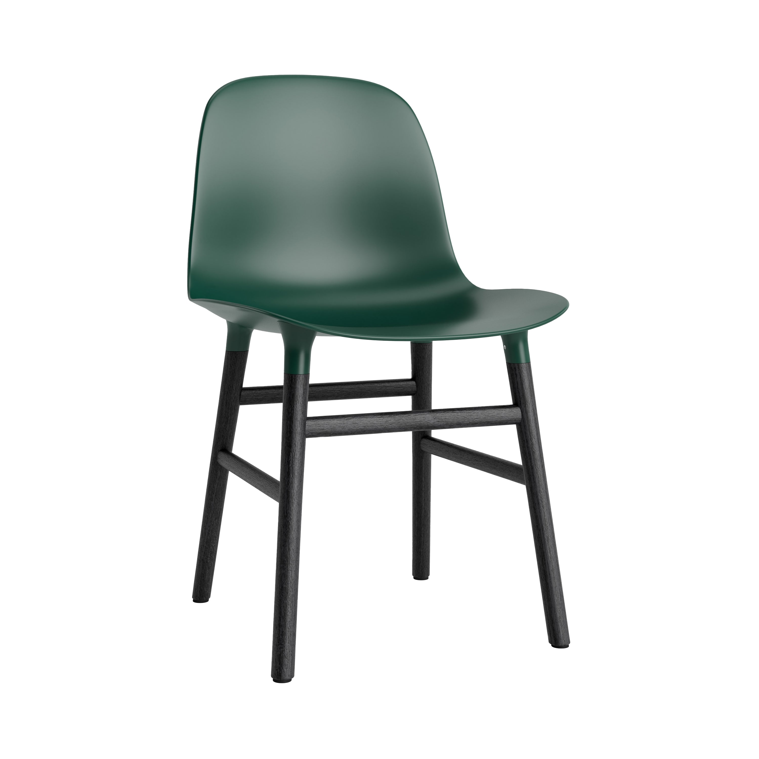 Form Chair: Wood Base + Green + Black Oak