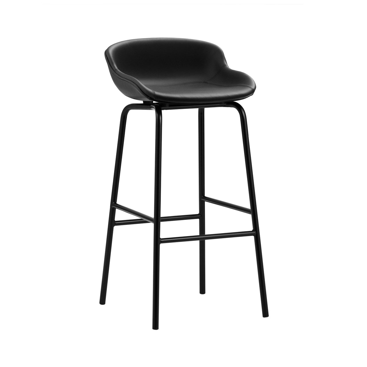 Hyg Bar + Counter Stool: Fully Upholstered + Bar + Black