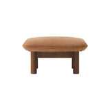 Brasília Ottoman: Upholstered + Dark Stained Oak + Dunes 21004