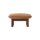 Brasília Ottoman: Upholstered + Walnut + Dunes 21004