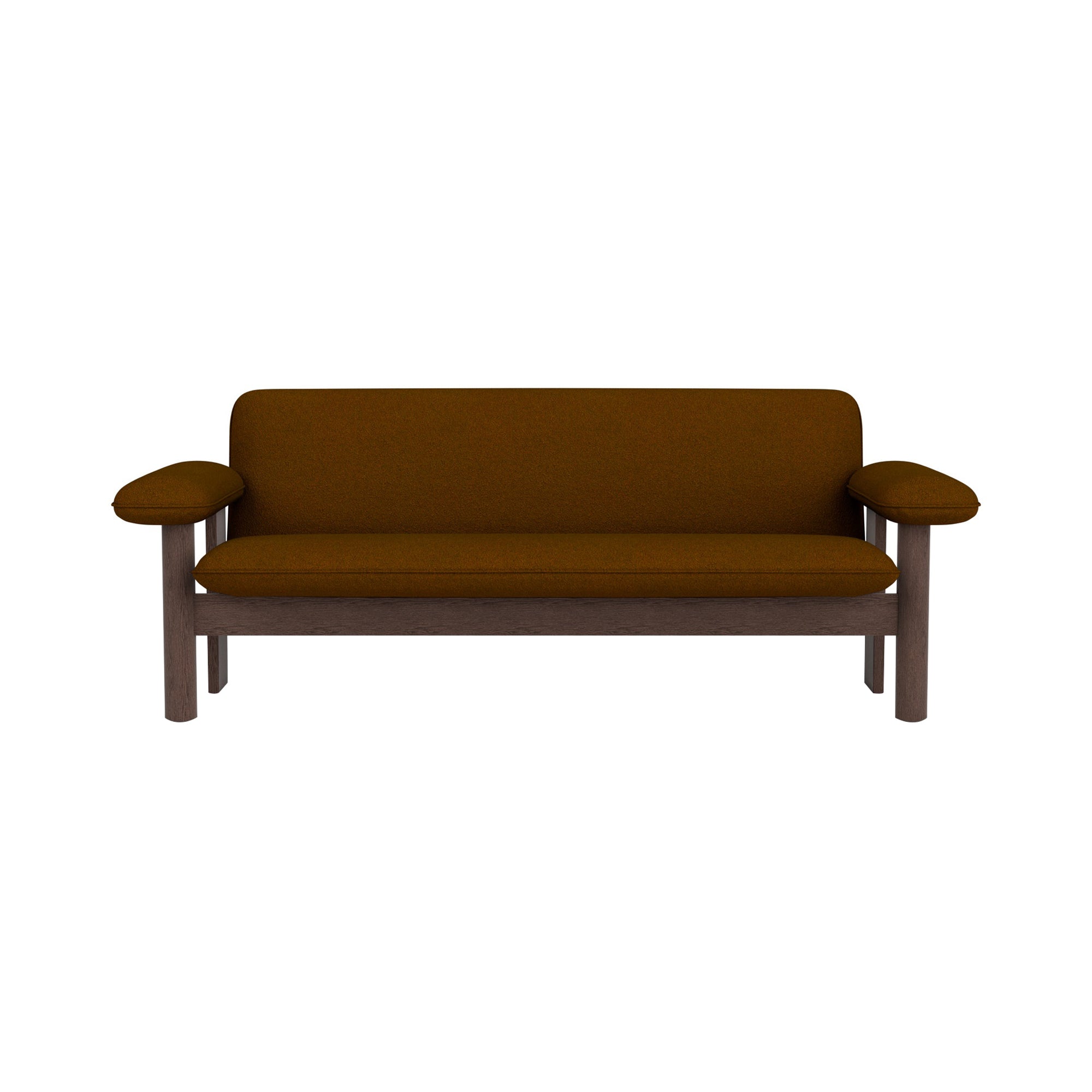 Brasilia 2 Seater Sofa : Upholstered + Dark Stained Oak