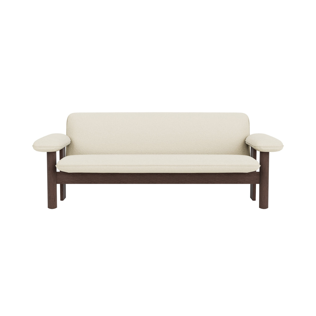 Brasilia 2 Seater Sofa : Upholstered + Dark Stained Oak