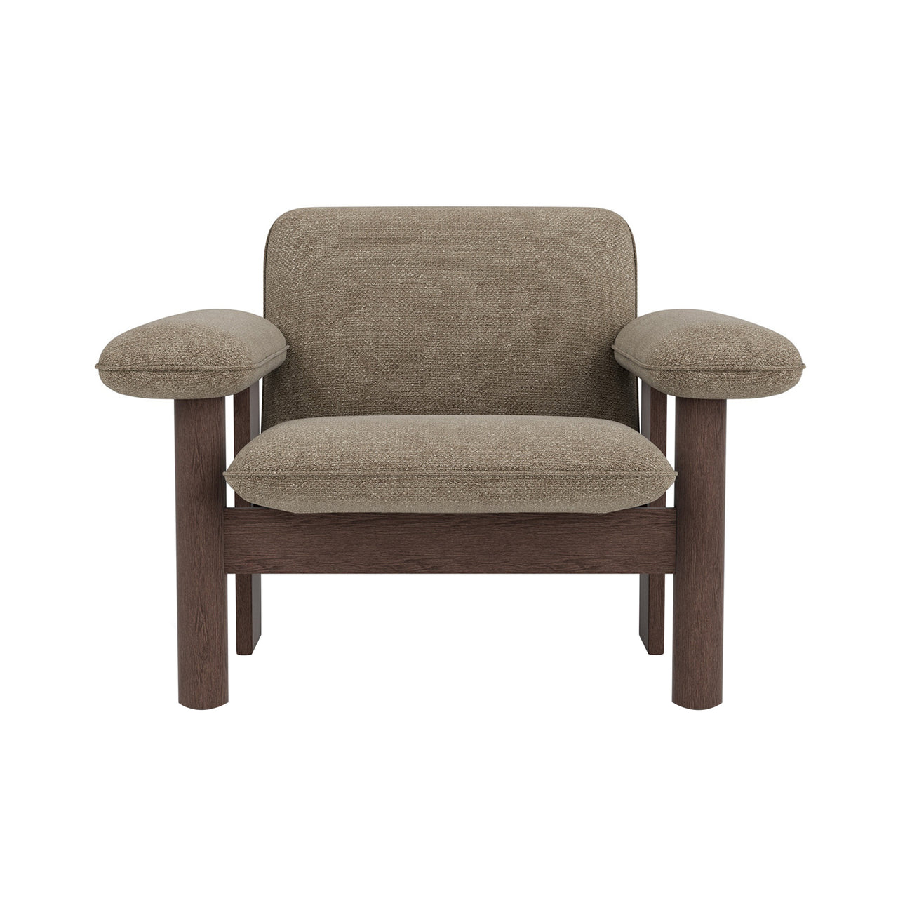 Brasilia Lounge Chair: Low Back Upholstered + Dark Stained Oak