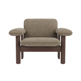 Brasilia Lounge Chair: Low Back Upholstered + Dark Stained Oak