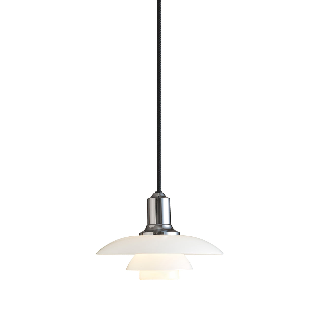 PH 2/1 Pendant: High Lustre Plated Chrome  + Black