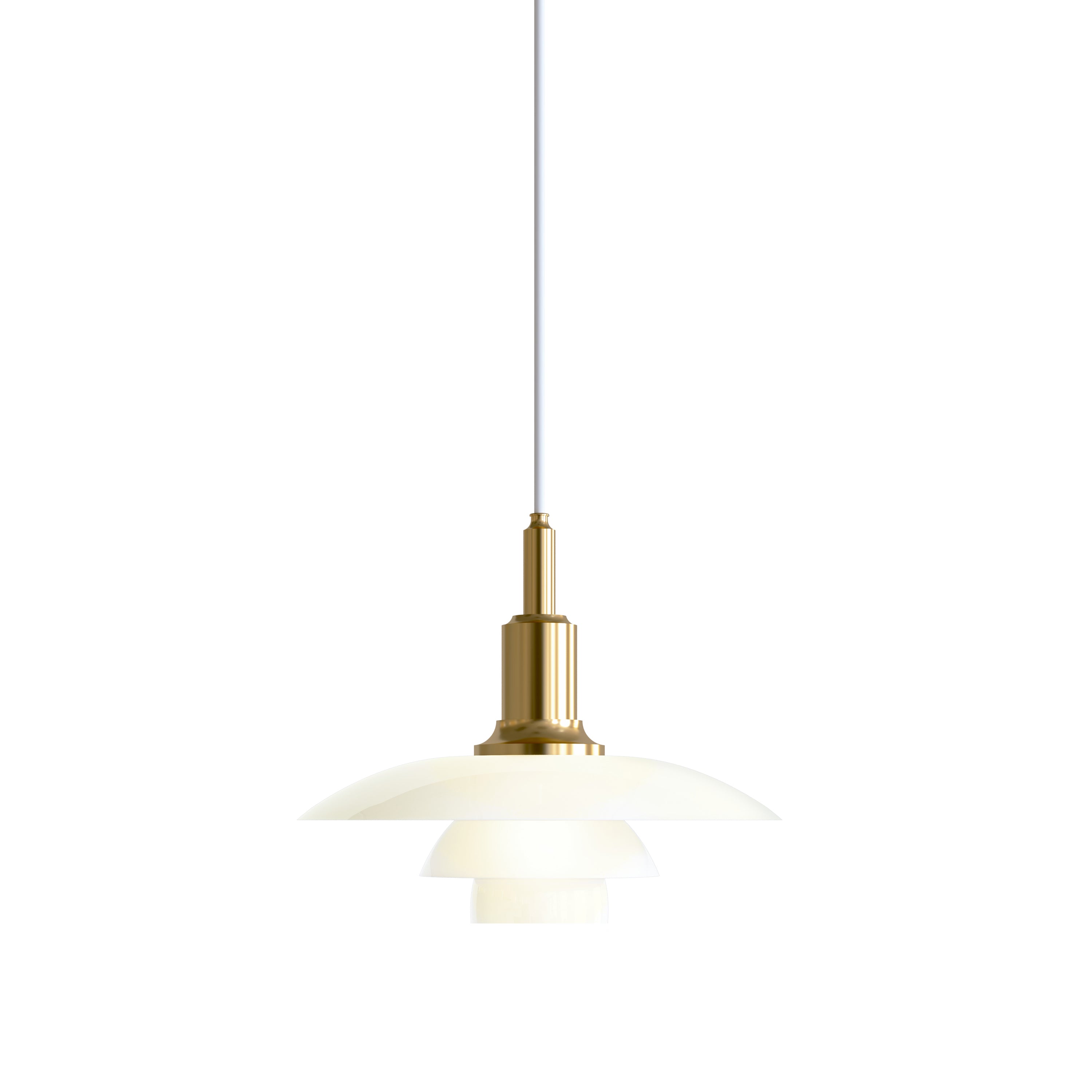 PH 3/2 Pendant: Metalized Brass + White