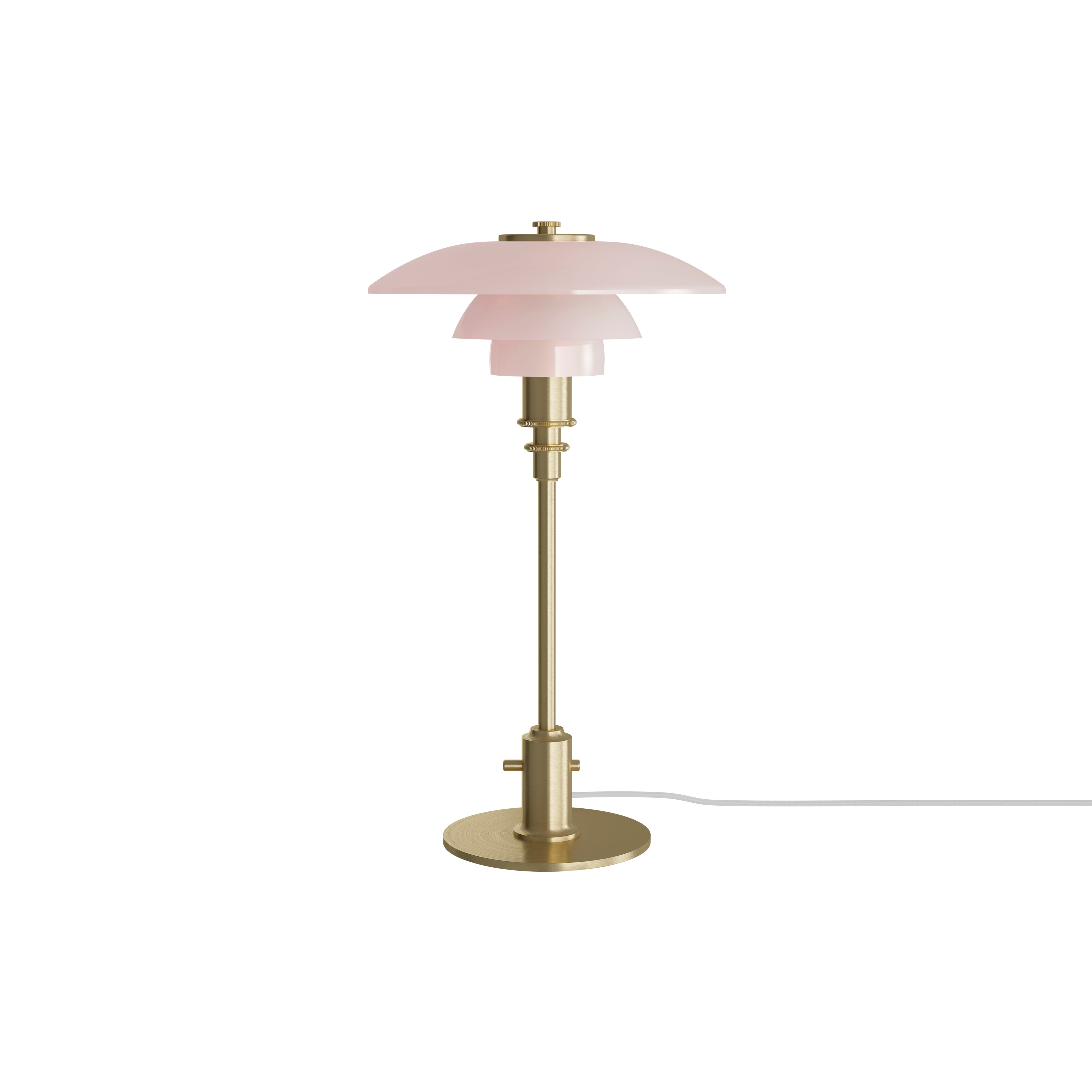 PH 2/1 Table Lamp: Metalized Brass + White