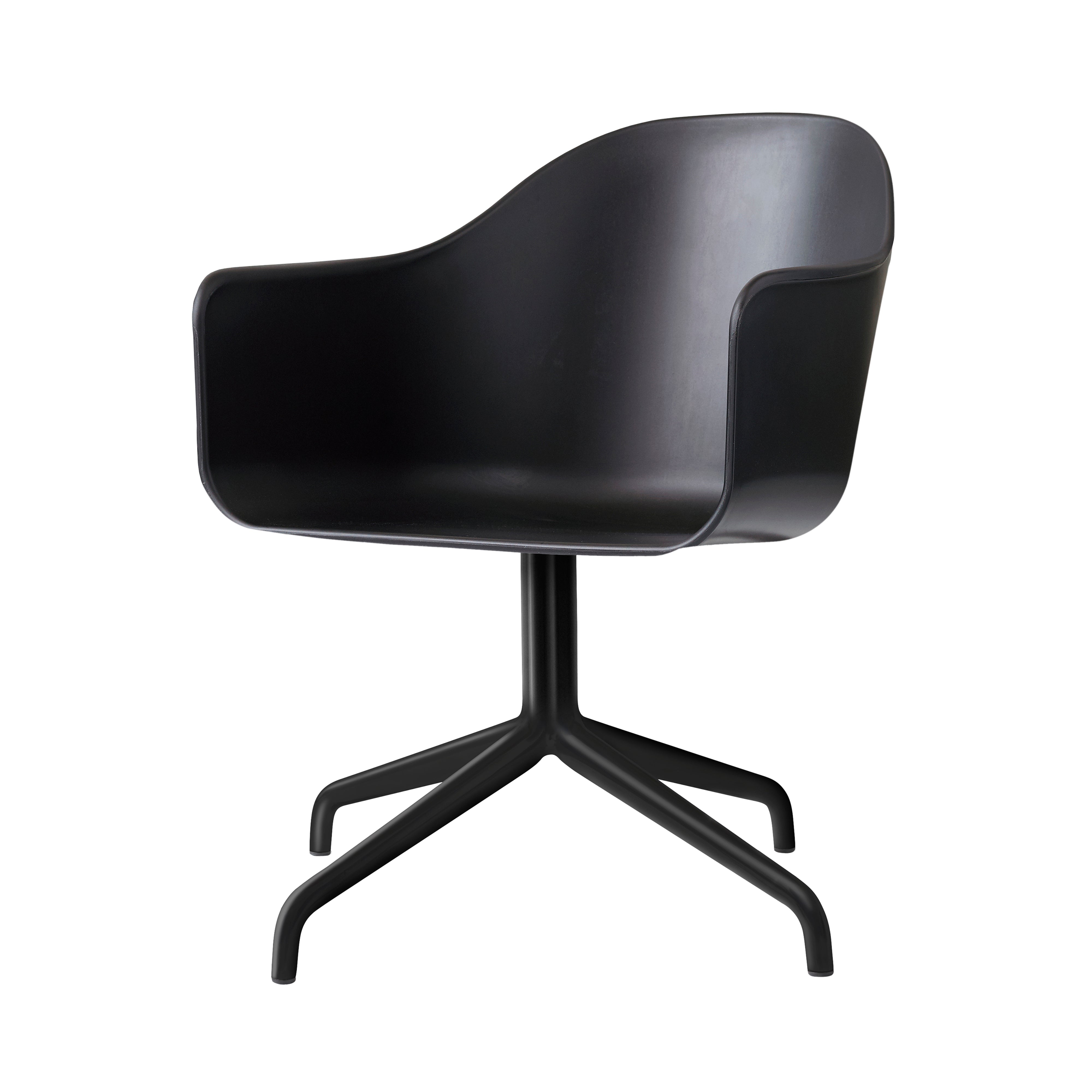 Harbour Dining Chair: Star Base + Return + Black Steel + Black