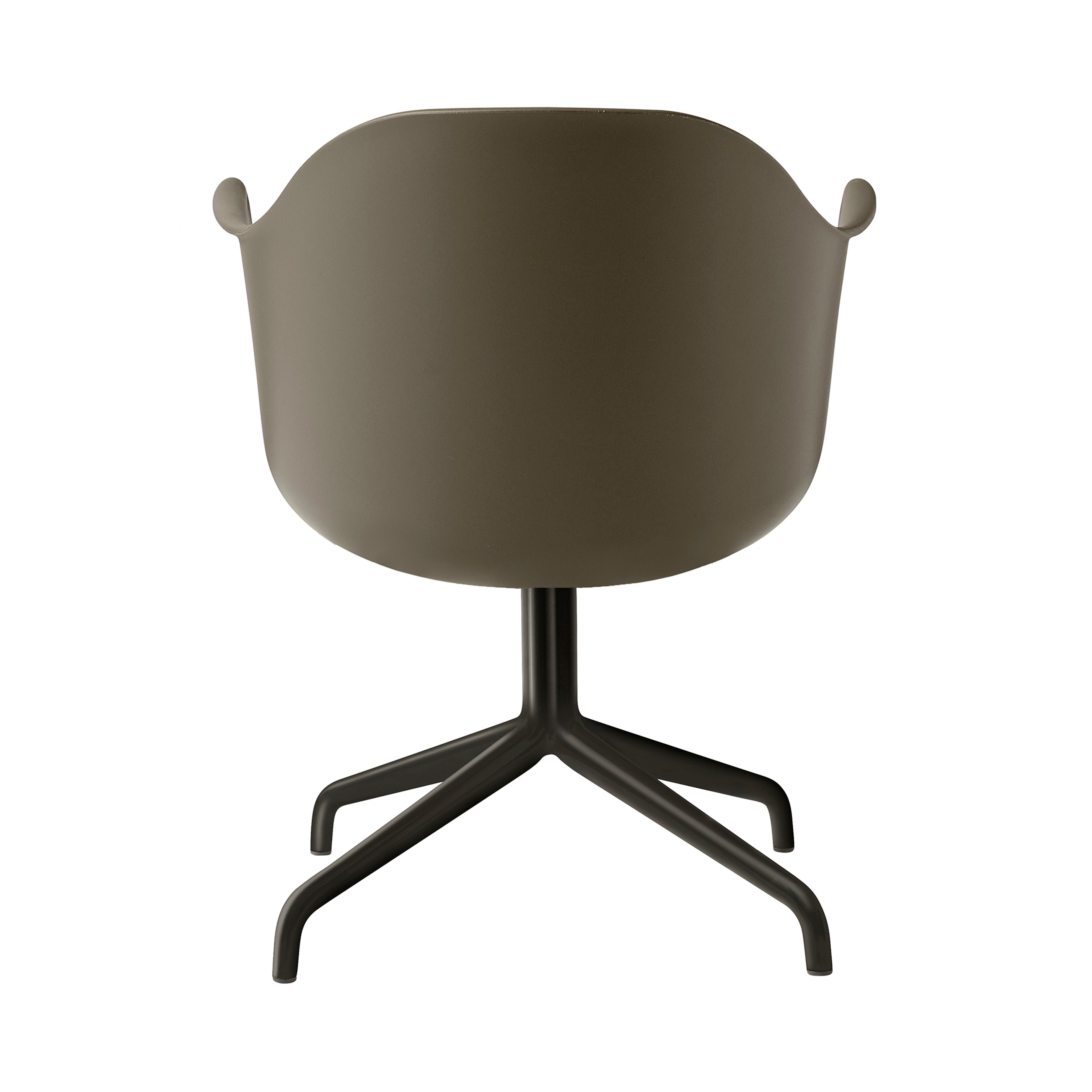 Harbour Dining Chair: Star Base + Return + Black Steel + Olive