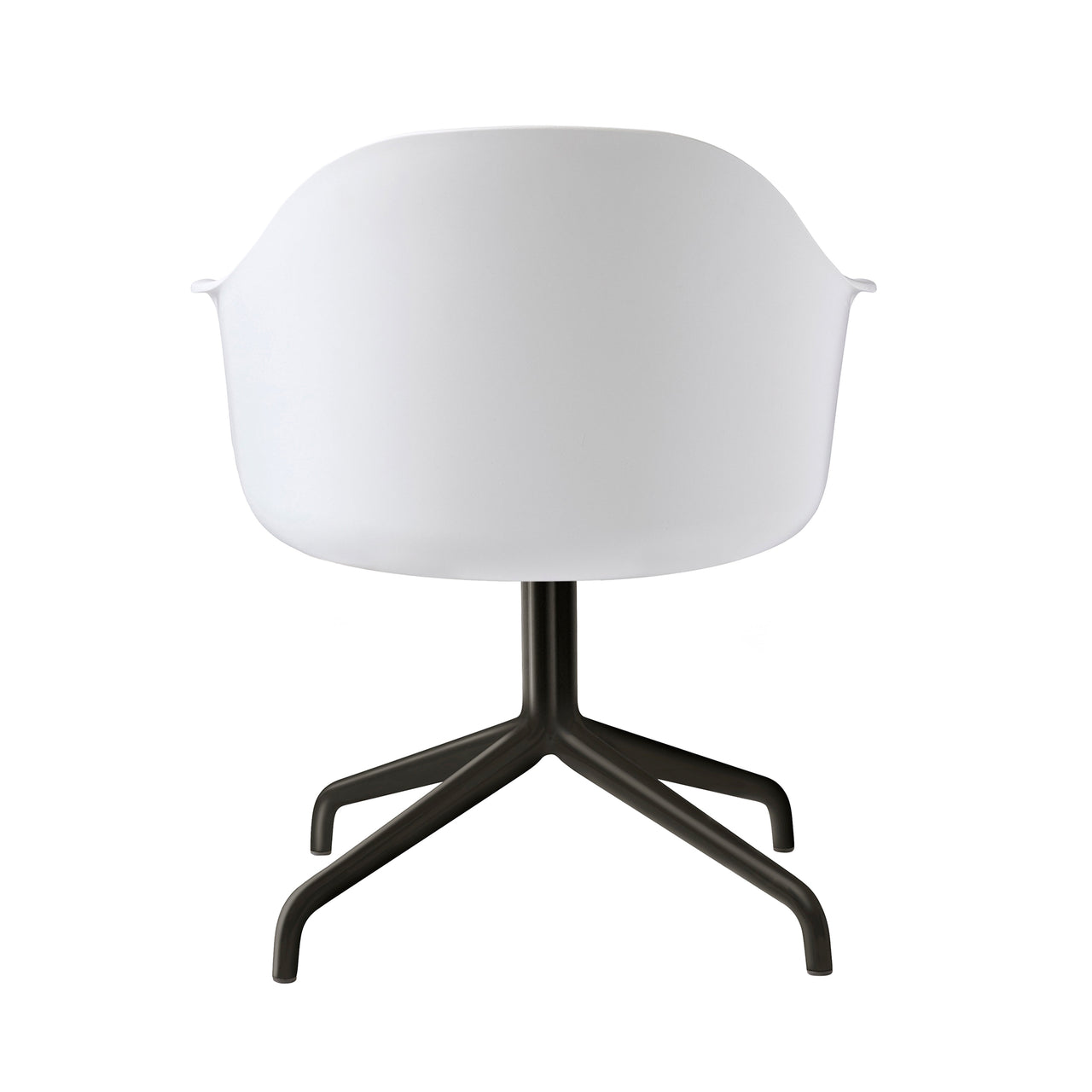 Harbour Dining Chair: Star Base + Return + Black Steel + White