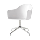 Harbour Dining Chair: Star Base + Return + Polished Aluminum + White