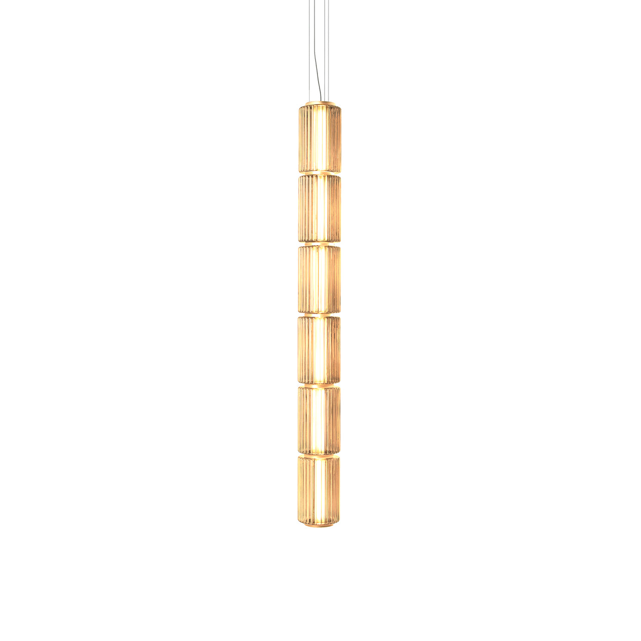 Column 175 Vertical Pendant: 6 Units + Amber