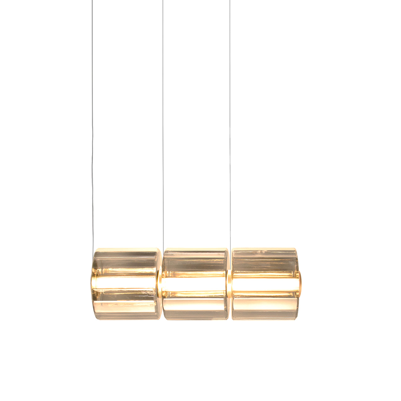 Column 300 Horizontal Pendant: 3 Units + Amber