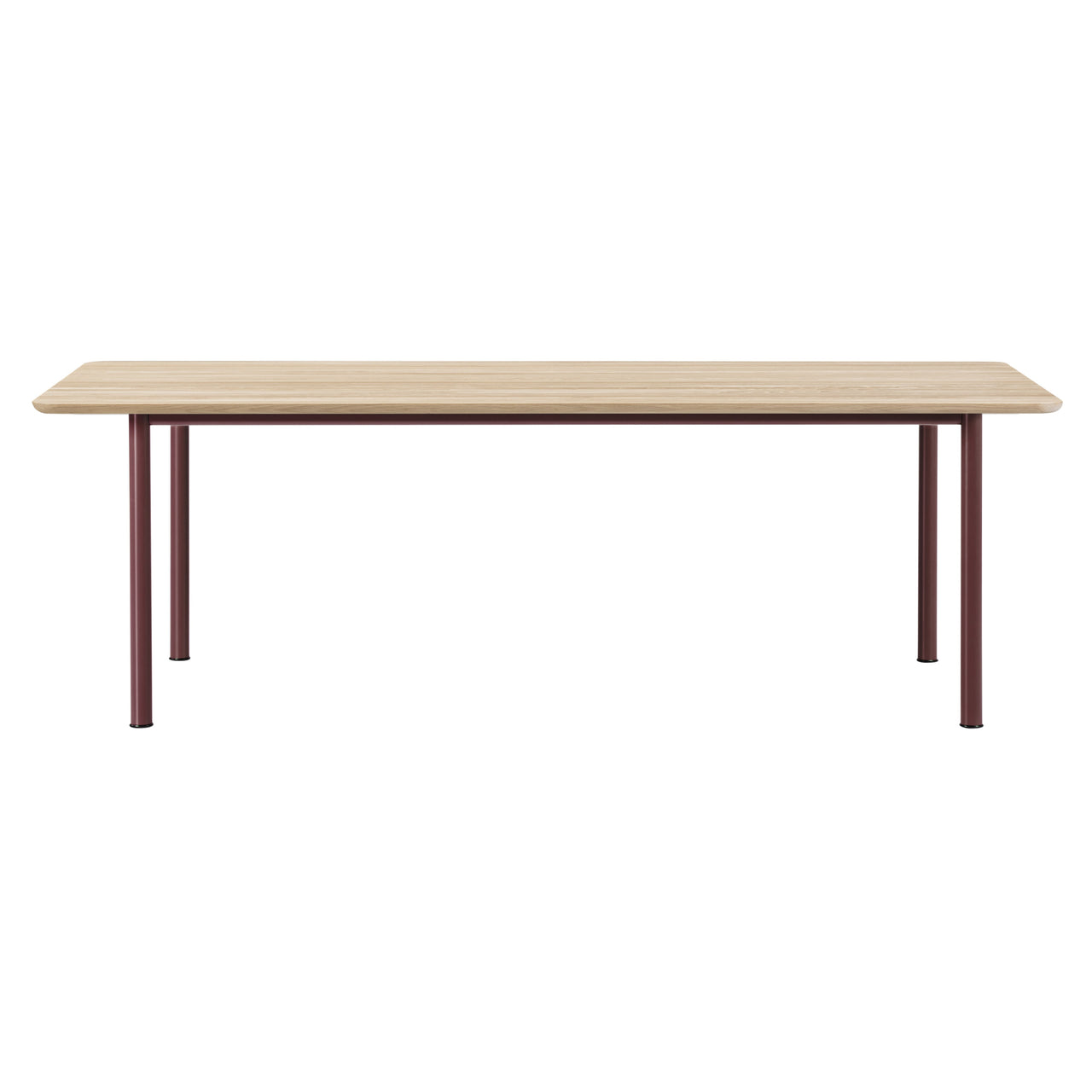 Plan Table: Light Oiled Oak + Bordeaux