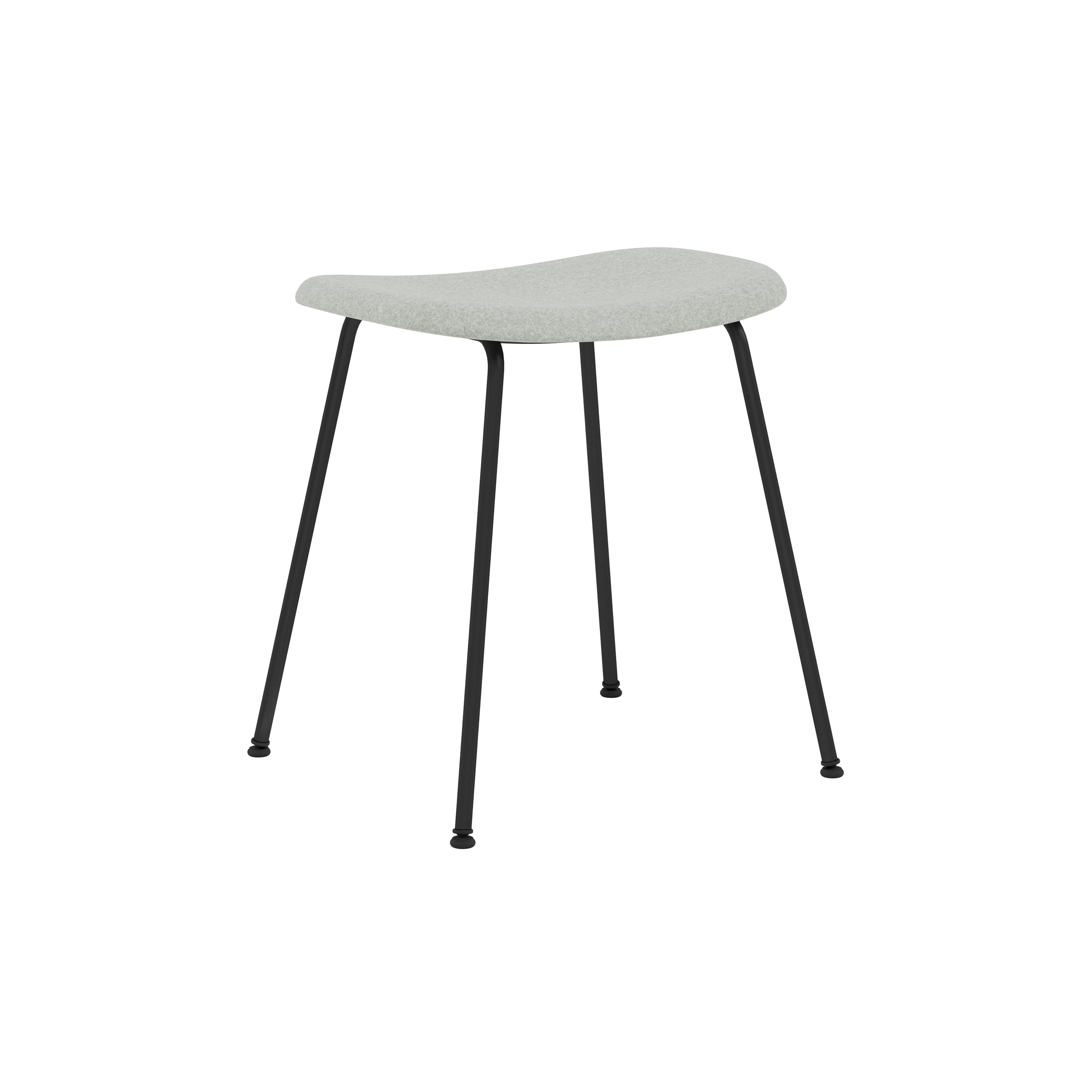 Fiber Stool: Tube Base + Upholstered + Anthracite Black