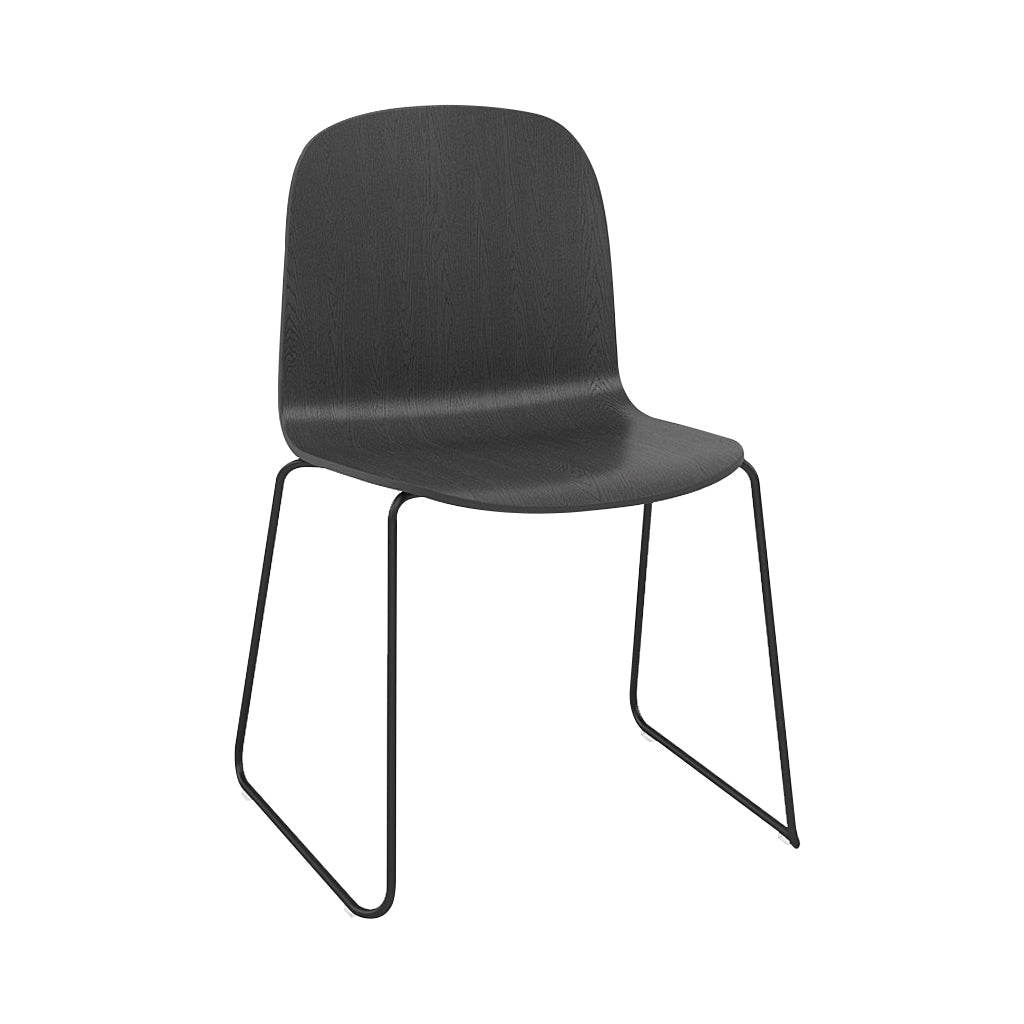 Visu Chair: Sled Base + Black