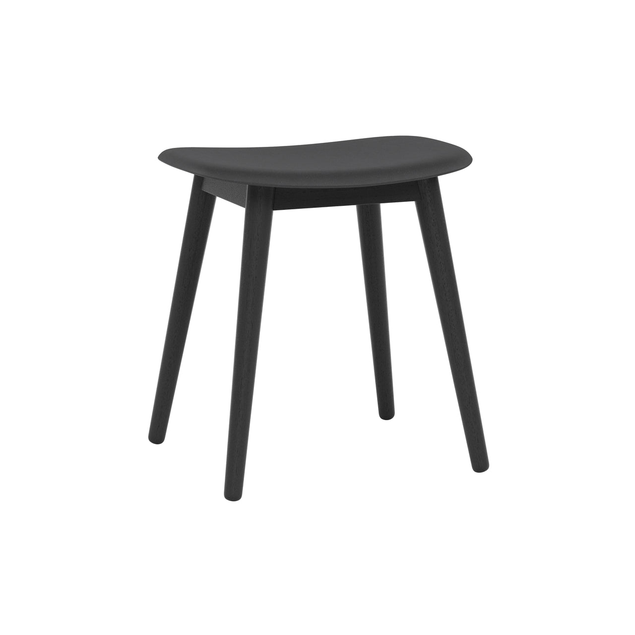 Fiber Stool: Wood Base + Black + Anthracite Black