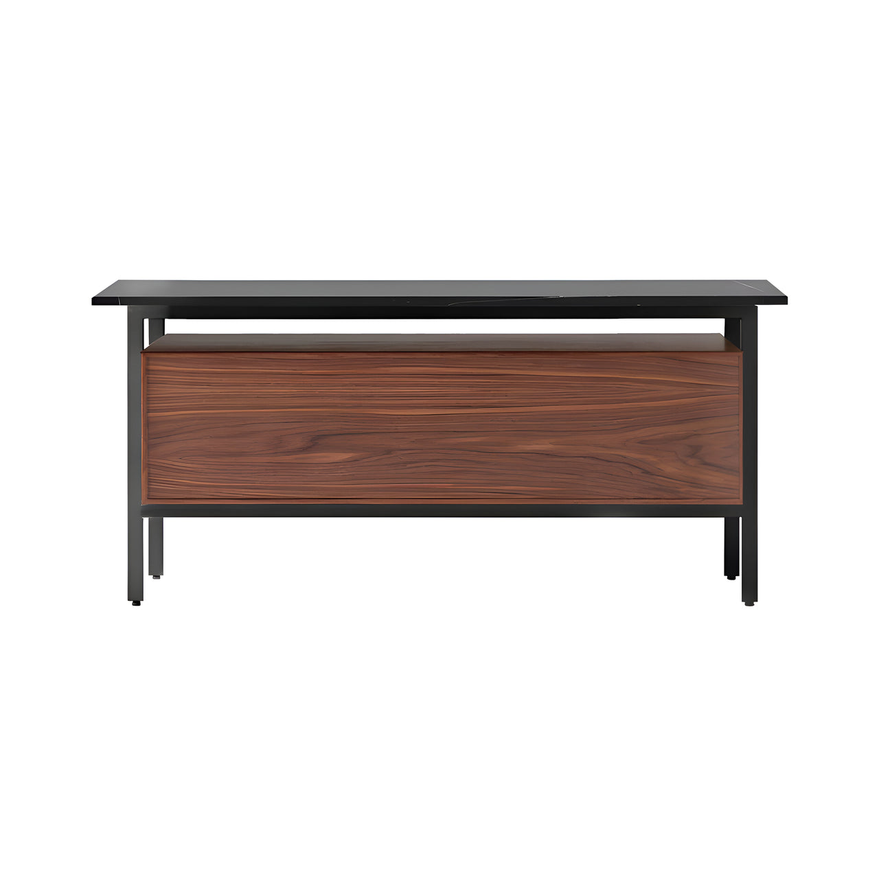 Chicago Wooden Door Sideboard: Small + Silestone Marquina + Super-Matt Walnut + Black