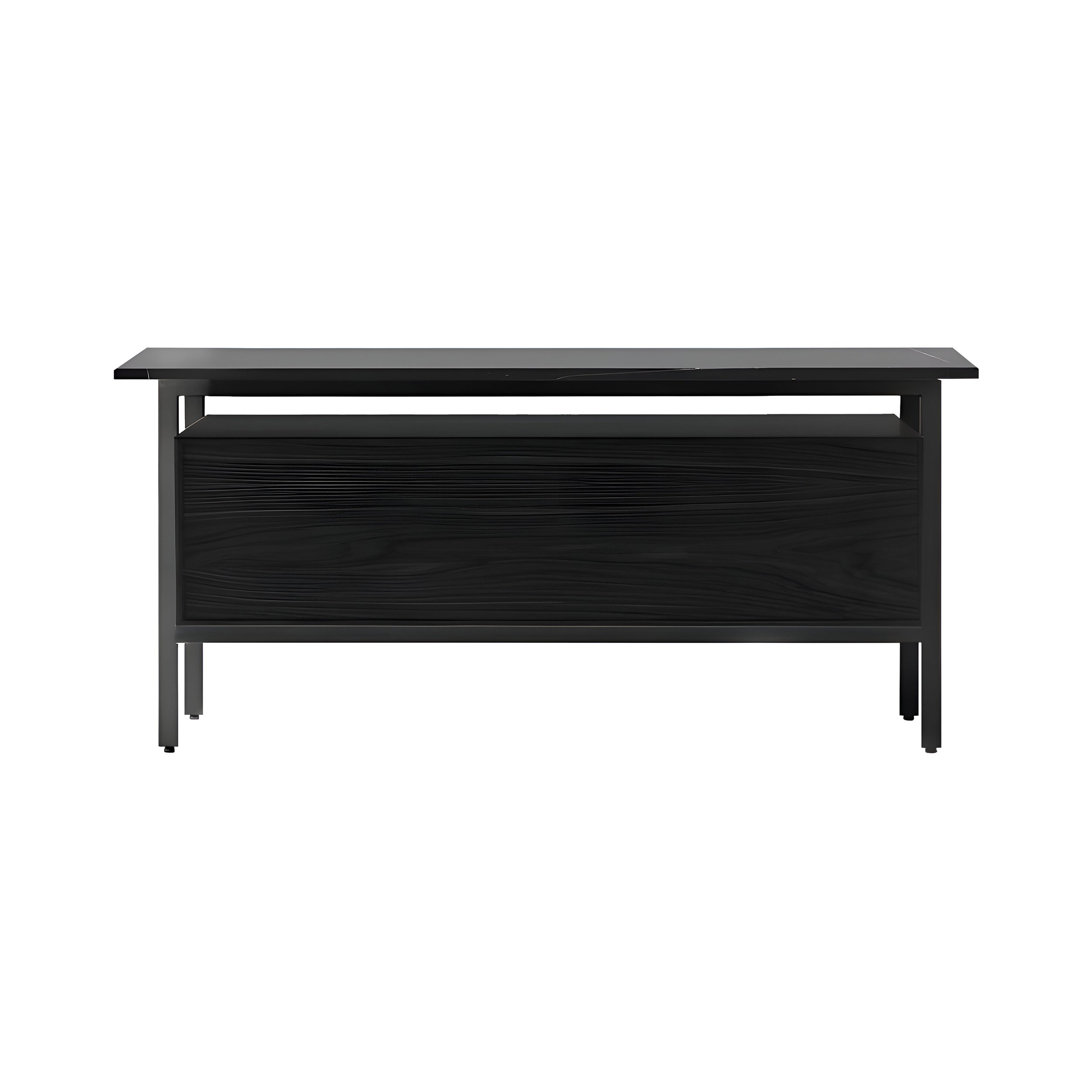 Chicago Wooden Door Sideboard: Small + Silestone Marquina + Black Stained Walnut + Black