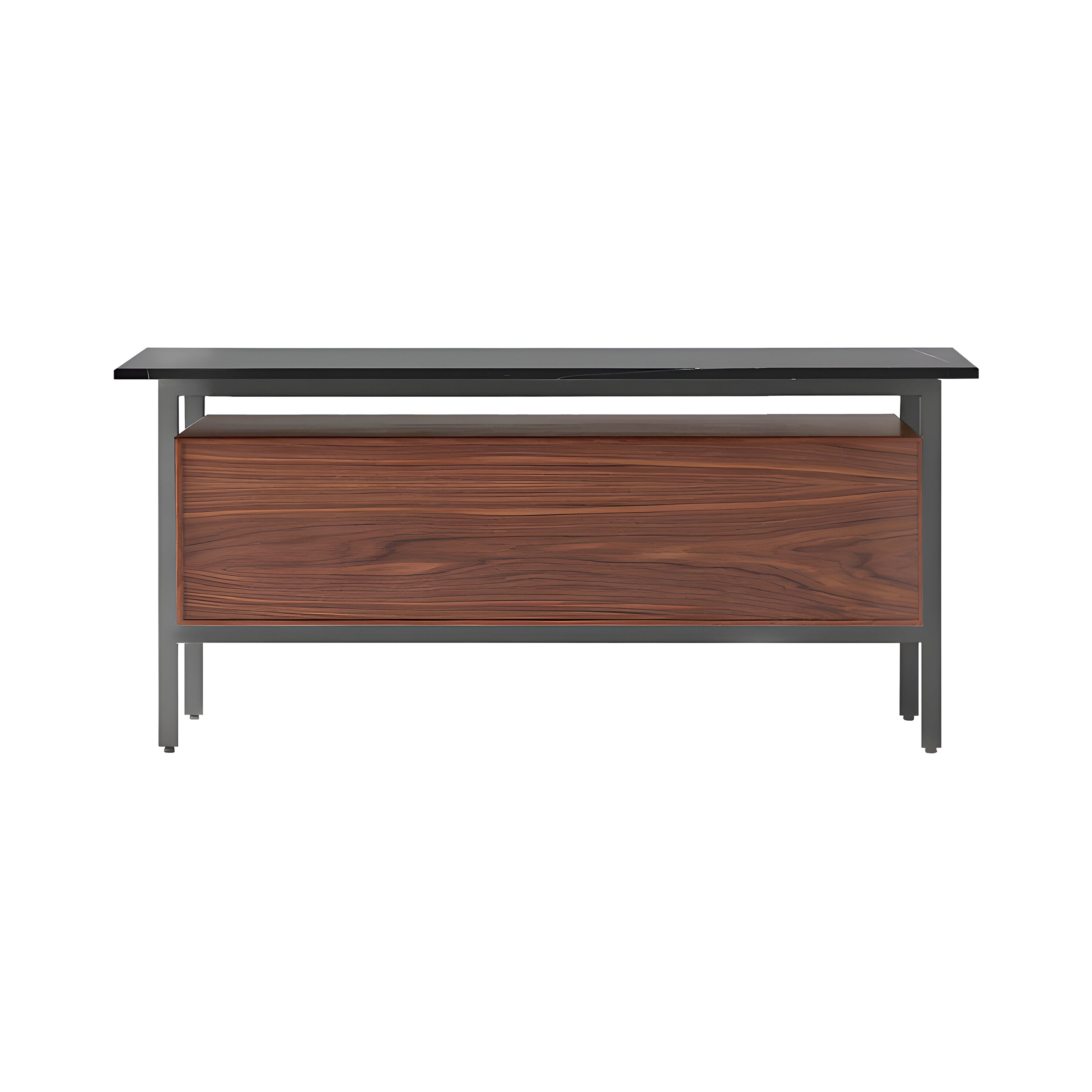 Chicago Wooden Door Sideboard: Small + Silestone Marquina + Super-Matt Walnut + Black Nickle