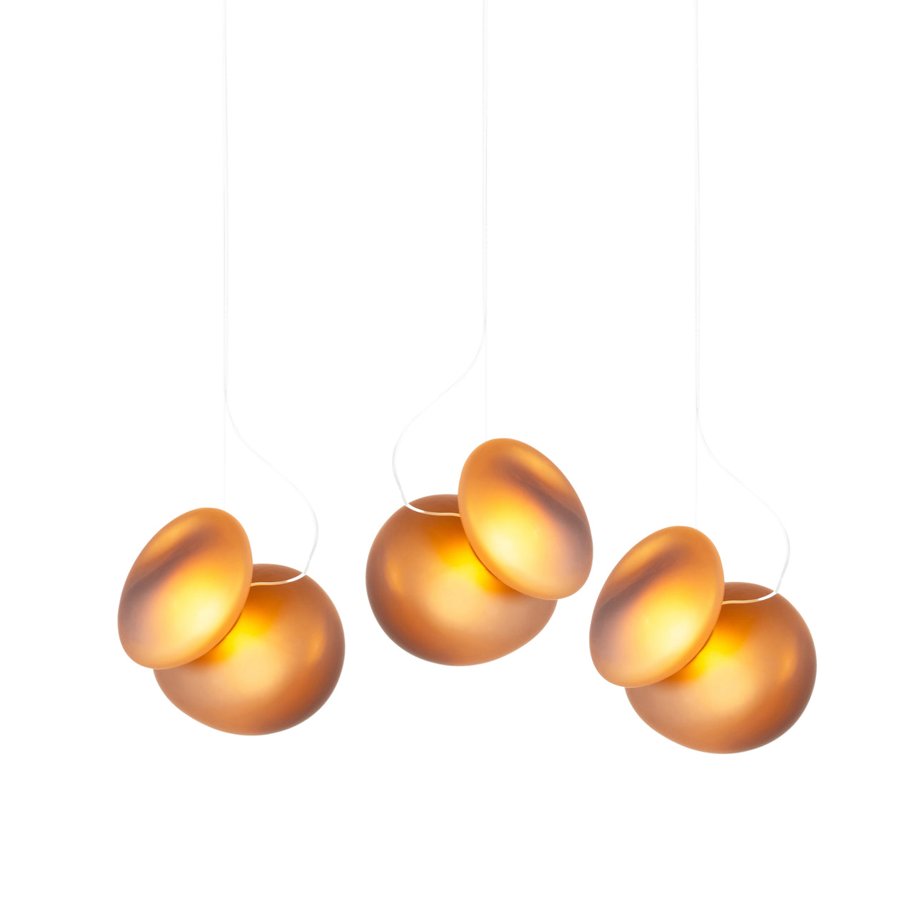 Pebble Linear 3 Pendant Light: A + D + Citrine