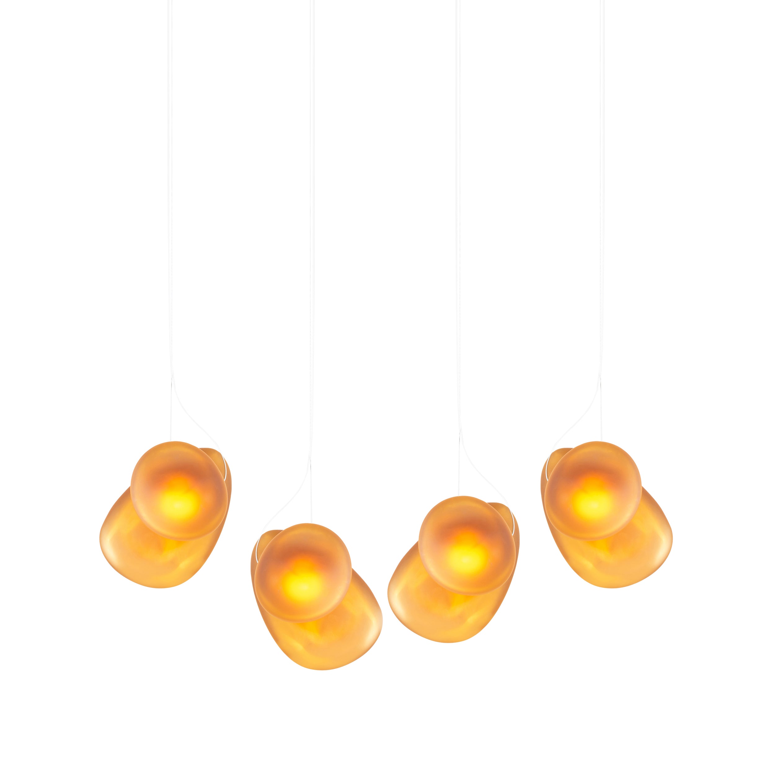 Pebble Linear 4 Pendant Light: B + D + Citrine