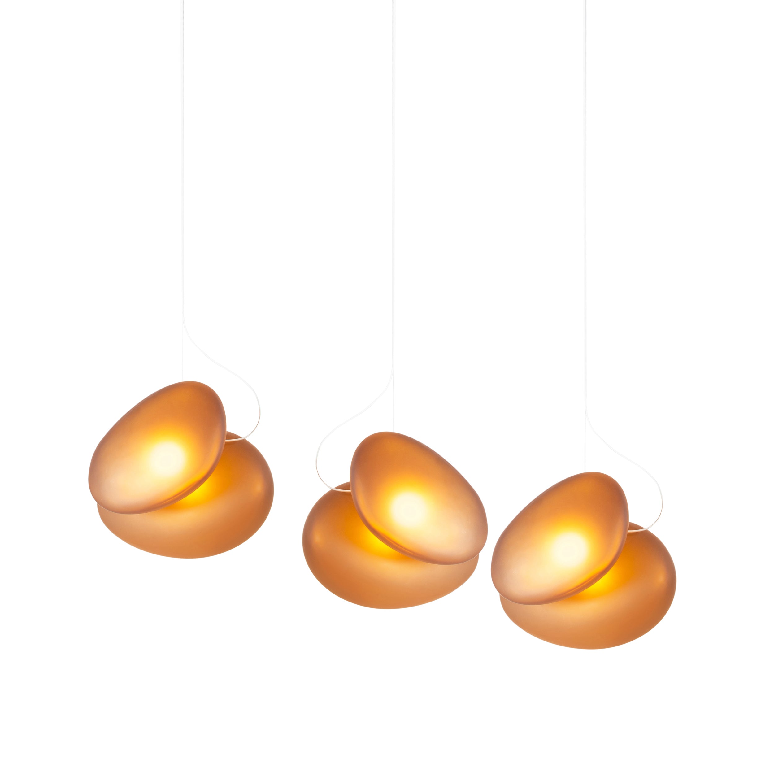 Pebble Linear 3 Pendant Light: A + C + Citrine