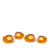 Pebble Linear 4 Pendant Light: B + C + Citrine