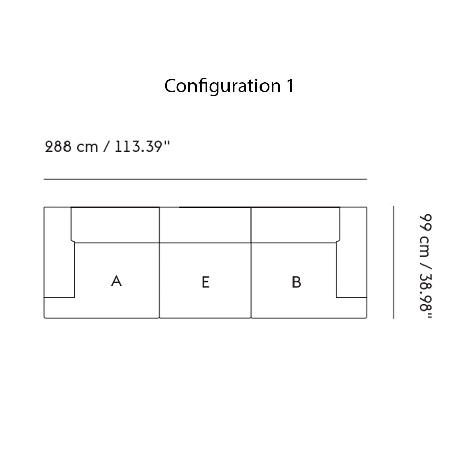 Connect Soft Modular Sofa: 3 Seater - Quick Ship