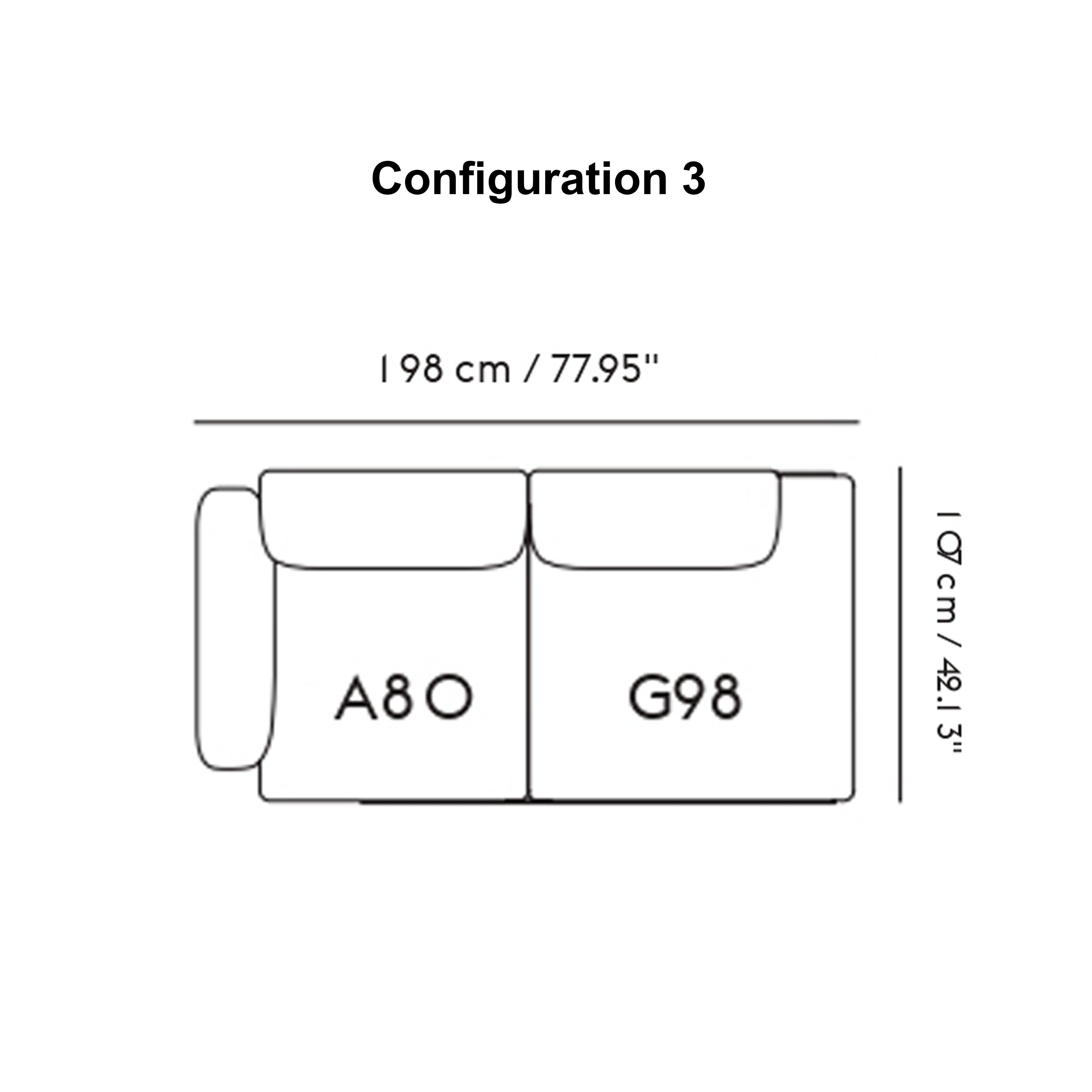 In Situ Modular Sofa: 2 Seater