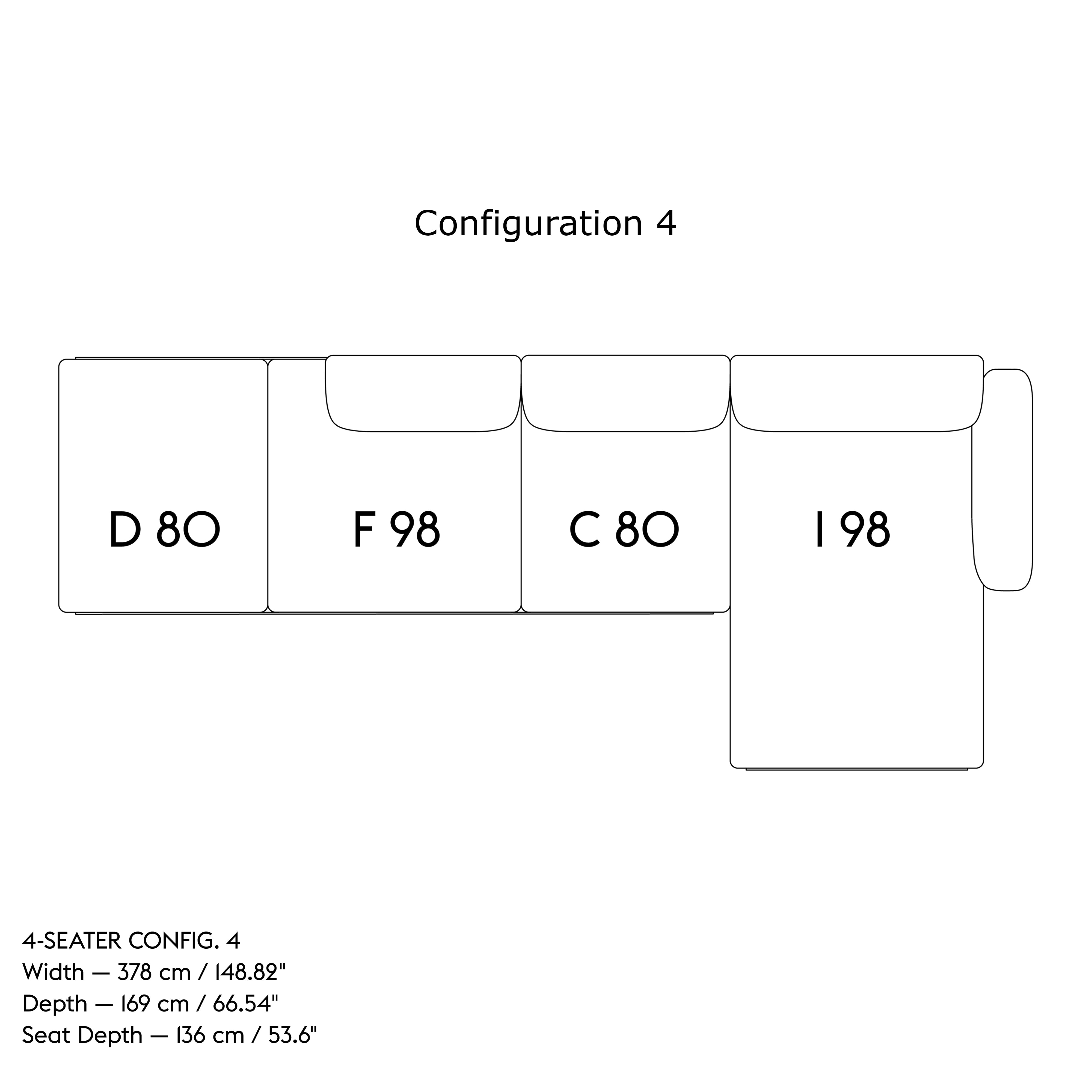 In Situ Modular Sofa: 4 Seater