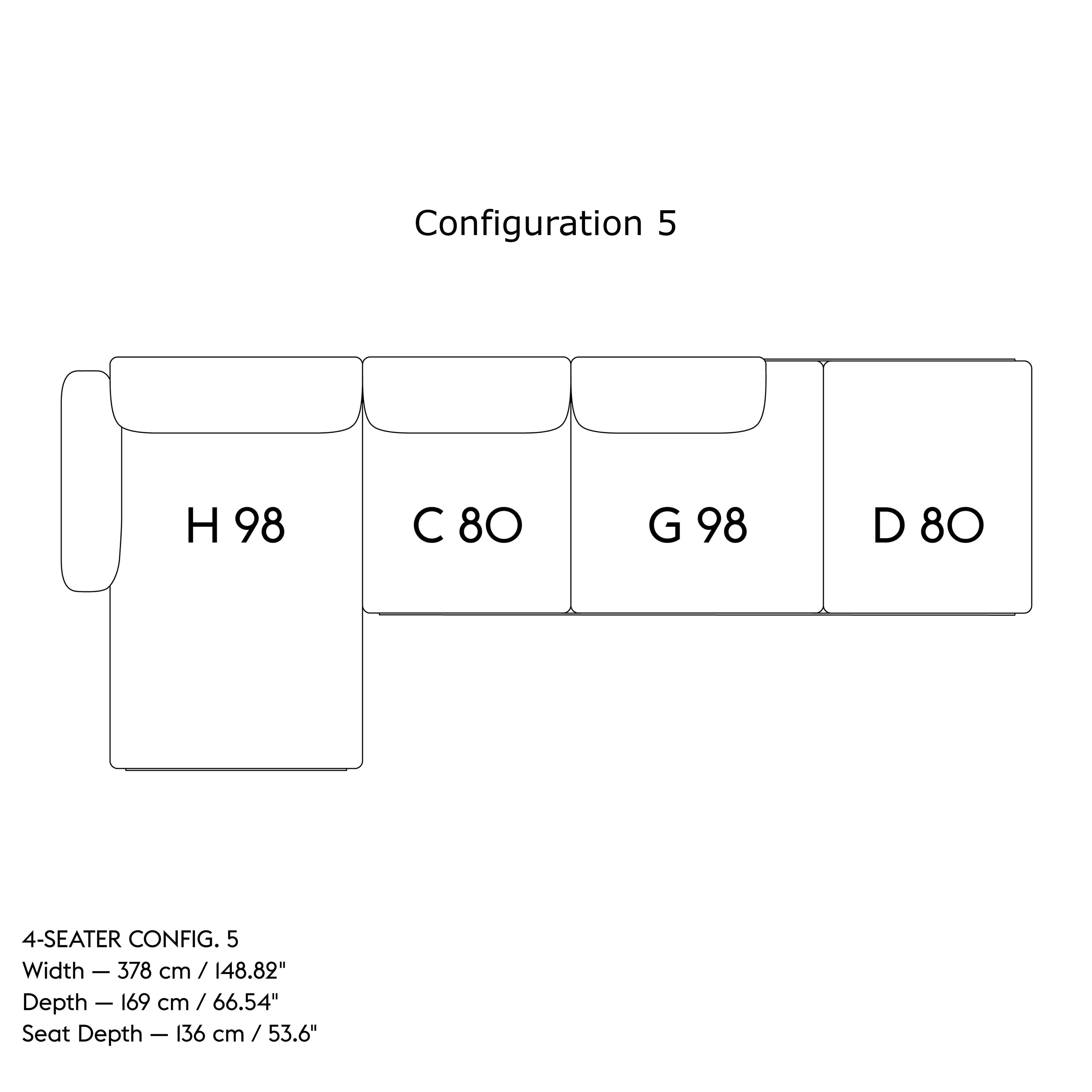 In Situ Modular Sofa: 4 Seater