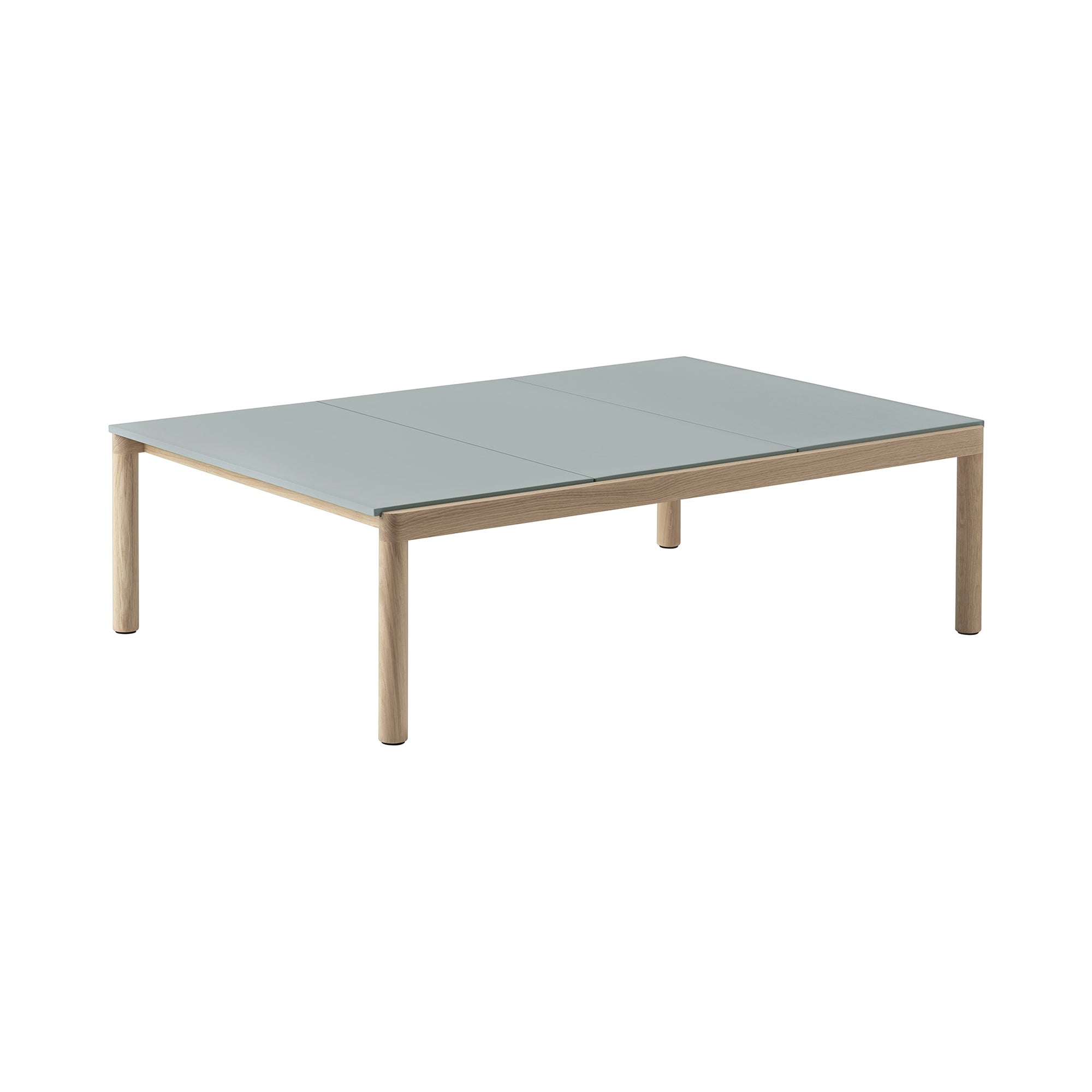 Couple Coffee Table: 3 Plain + Pale Blue + Oak